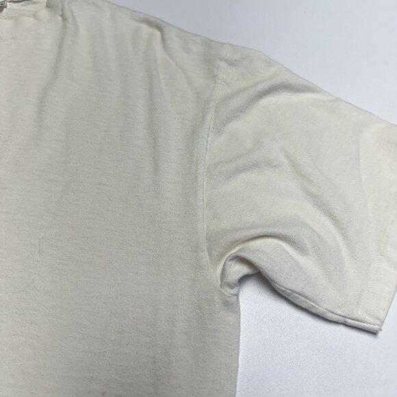 Vintage 90s Hanes Crop Top Shirt Adult XL White Single Stitch USA - Picture 6 of 12